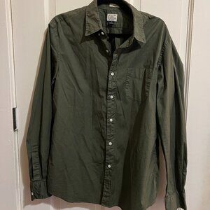 J.Crew Green Stretch Slim Button Down
